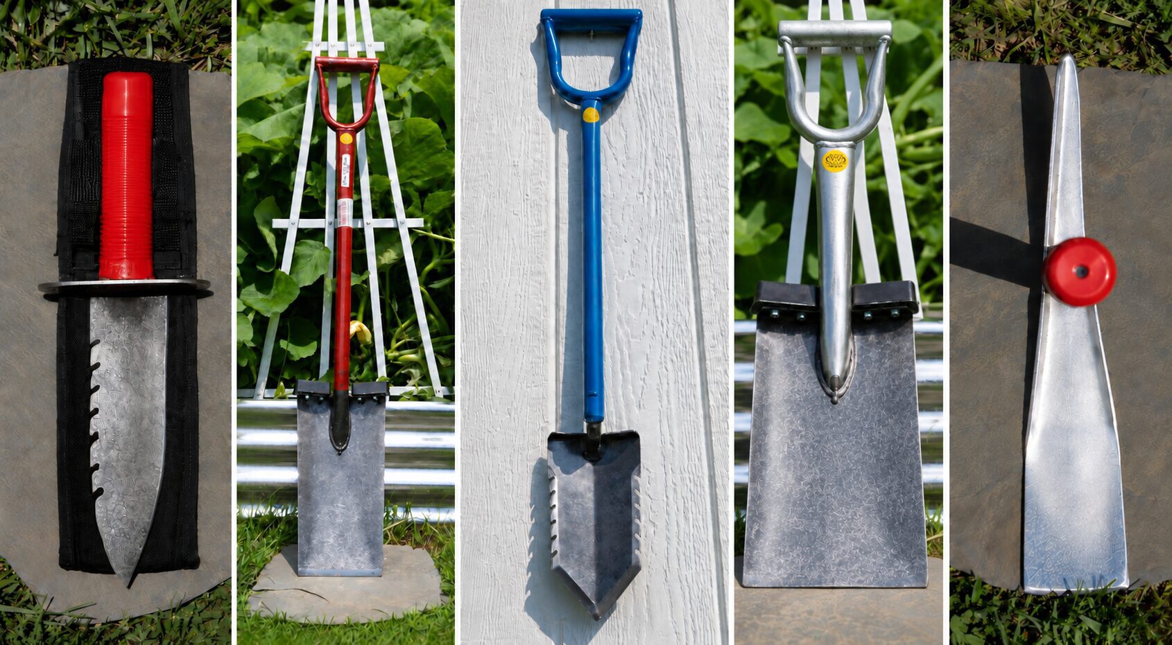 Five-Panel Garden Tool Showcase