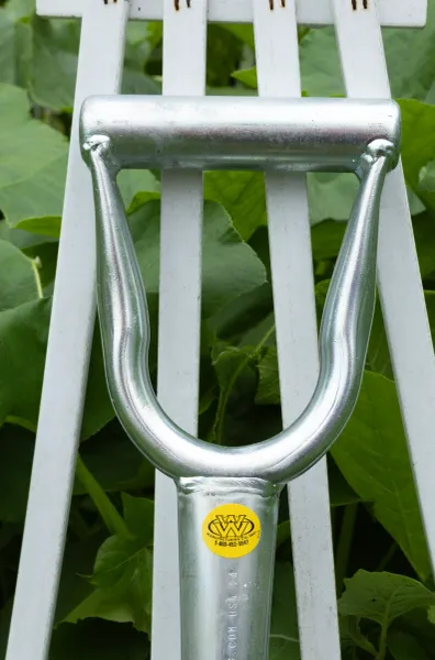 Silver D-handle garden fork with leaves