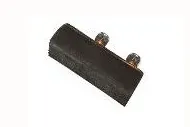 Black rectangular electrical connector with two terminals